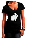 Cute Bunny Rabbit Easter Juniors V-Neck Dark T-Shirt-Womens V-Neck T-Shirts-TooLoud-Black-Juniors Fitted Small-Davson Sales