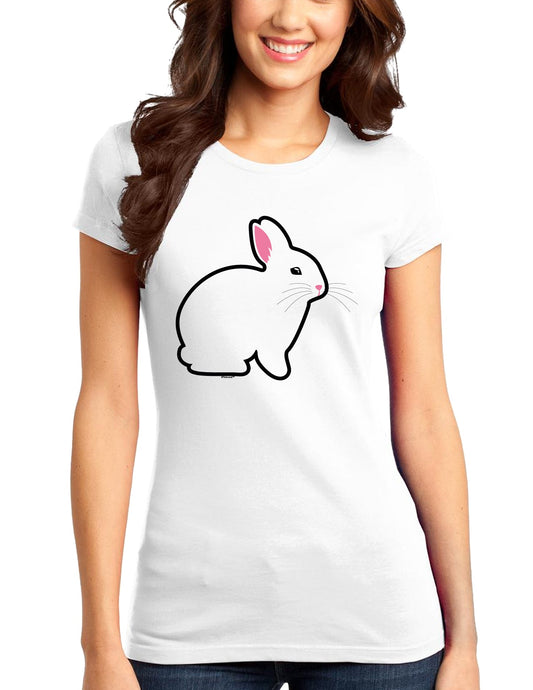 Cute Bunny Rabbit Womens Juniors T-Shirt-Womens Juniors T-Shirt-TooLoud-White-Small-Davson Sales