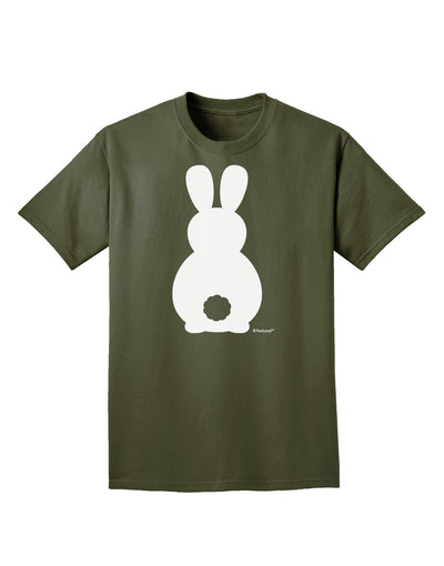 Cute Bunny Silhouette with Tail Adult Dark T-Shirt by TooLoud-Mens T-Shirt-TooLoud-Military-Green-Small-Davson Sales