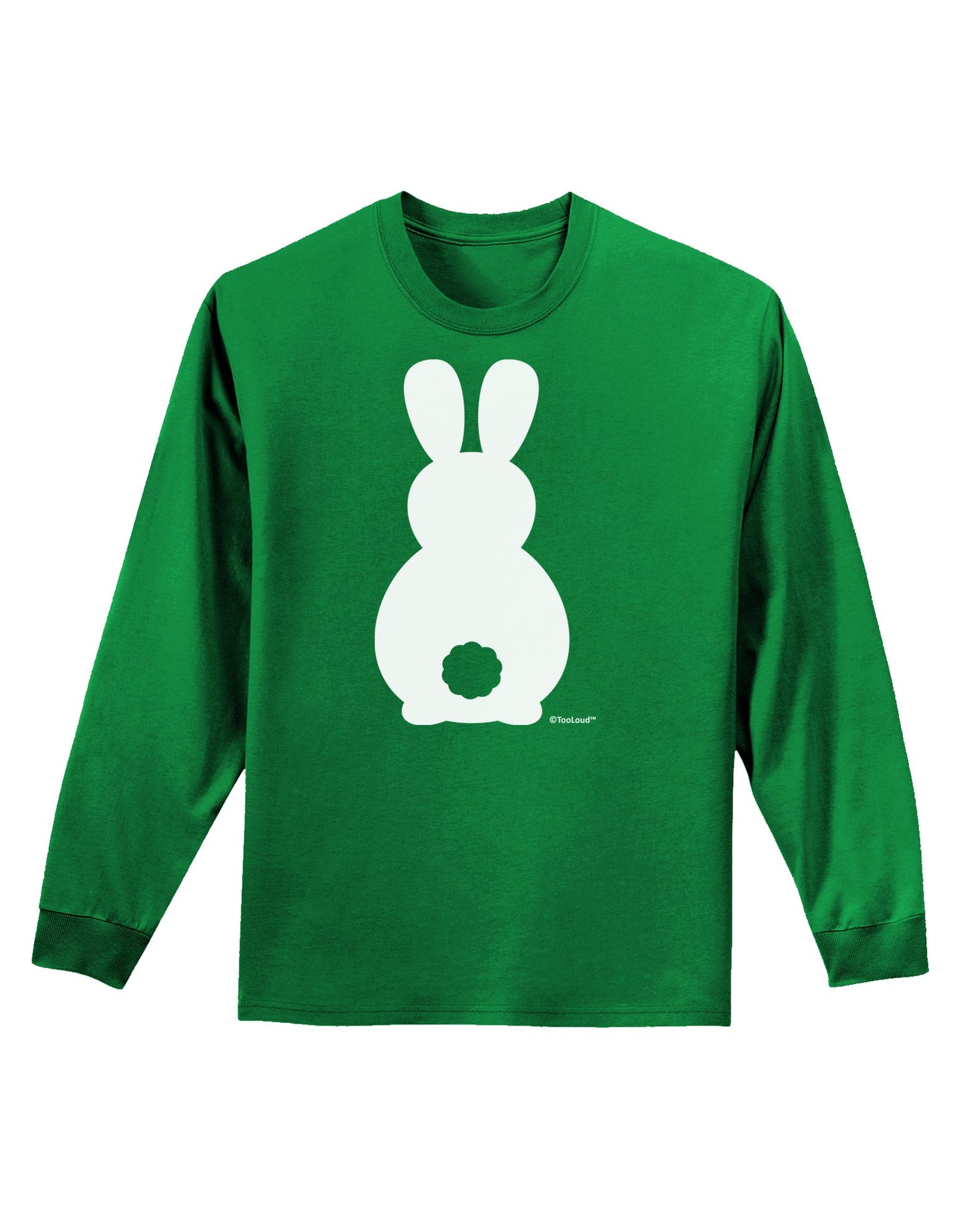 Cute Bunny Silhouette with Tail Adult Long Sleeve Dark T-Shirt by TooLoud-TooLoud-Kelly-Green-Small-Davson Sales