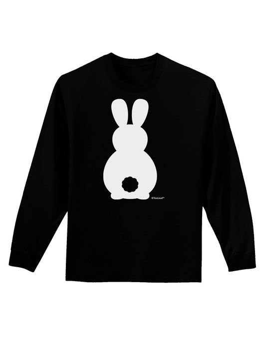 Cute Bunny Silhouette with Tail Adult Long Sleeve Dark T-Shirt by TooLoud-TooLoud-Black-Small-Davson Sales