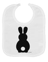 Cute Bunny Silhouette with Tail Baby Bib by TooLoud