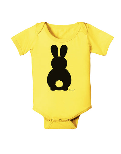 Cute Bunny Silhouette with Tail Baby Romper Bodysuit by TooLoud-Baby Romper-TooLoud-Yellow-06-Months-Davson Sales