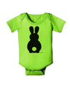 Cute Bunny Silhouette with Tail Baby Romper Bodysuit by TooLoud-Baby Romper-TooLoud-Lime-Green-06-Months-Davson Sales