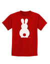 Cute Bunny Silhouette with Tail Childrens Dark T-Shirt by TooLoud-Childrens T-Shirt-TooLoud-Red-X-Small-Davson Sales