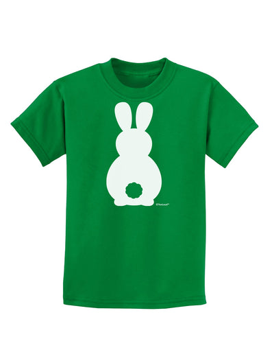 Cute Bunny Silhouette with Tail Childrens Dark T-Shirt by TooLoud-Childrens T-Shirt-TooLoud-Kelly-Green-X-Small-Davson Sales