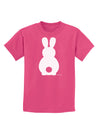 Cute Bunny Silhouette with Tail Childrens Dark T-Shirt by TooLoud-Childrens T-Shirt-TooLoud-Sangria-X-Small-Davson Sales