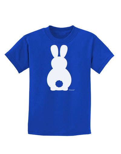 Cute Bunny Silhouette with Tail Childrens Dark T-Shirt by TooLoud-Childrens T-Shirt-TooLoud-Royal-Blue-X-Small-Davson Sales