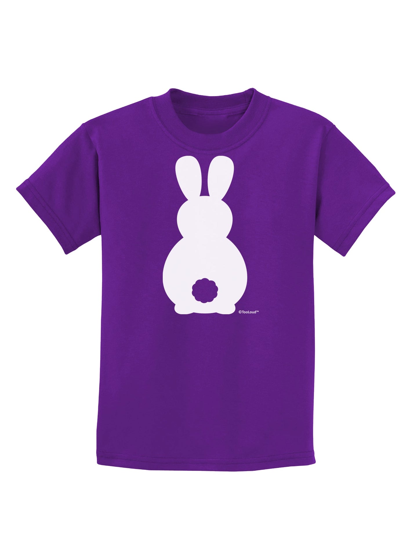 Cute Bunny Silhouette with Tail Childrens Dark T-Shirt by TooLoud-Childrens T-Shirt-TooLoud-Purple-X-Small-Davson Sales