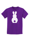 Cute Bunny Silhouette with Tail Childrens Dark T-Shirt by TooLoud-Childrens T-Shirt-TooLoud-Purple-X-Small-Davson Sales