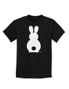 Cute Bunny Silhouette with Tail Childrens Dark T-Shirt by TooLoud-Childrens T-Shirt-TooLoud-Black-X-Small-Davson Sales