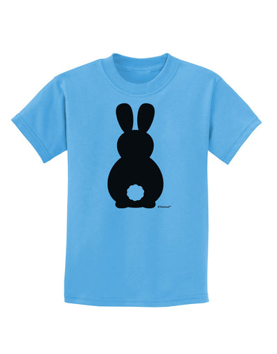 Cute Bunny Silhouette with Tail Childrens T-Shirt by TooLoud-Childrens T-Shirt-TooLoud-Aquatic-Blue-X-Small-Davson Sales