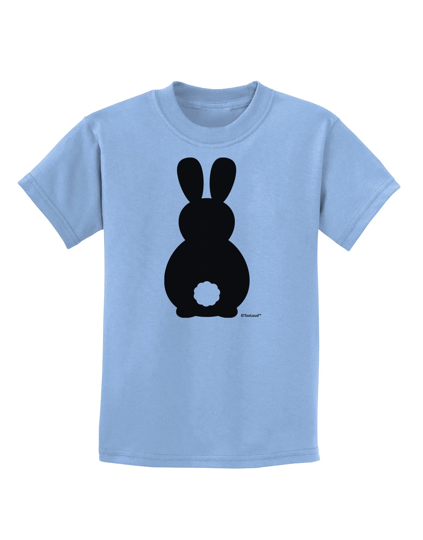 Cute Bunny Silhouette with Tail Childrens T-Shirt by TooLoud-Childrens T-Shirt-TooLoud-Light-Blue-X-Small-Davson Sales