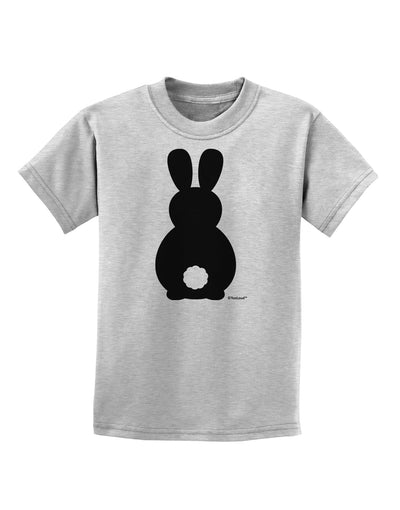 Cute Bunny Silhouette with Tail Childrens T-Shirt by TooLoud-Childrens T-Shirt-TooLoud-AshGray-X-Small-Davson Sales