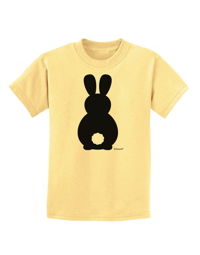 Cute Bunny Silhouette with Tail Childrens T-Shirt by TooLoud-Childrens T-Shirt-TooLoud-Daffodil-Yellow-X-Small-Davson Sales