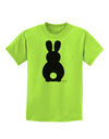 Cute Bunny Silhouette with Tail Childrens T-Shirt by TooLoud-Childrens T-Shirt-TooLoud-Lime-Green-X-Small-Davson Sales