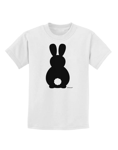 Cute Bunny Silhouette with Tail Childrens T-Shirt by TooLoud-Childrens T-Shirt-TooLoud-White-X-Small-Davson Sales