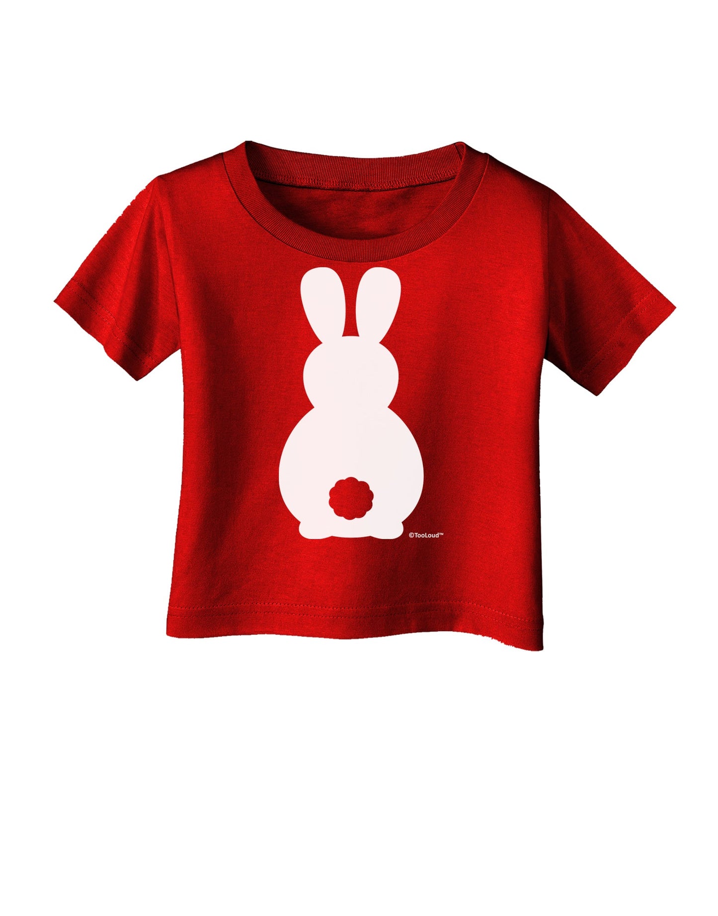 Cute Bunny Silhouette with Tail Infant T-Shirt Dark by TooLoud-Infant T-Shirt-TooLoud-Red-06-Months-Davson Sales