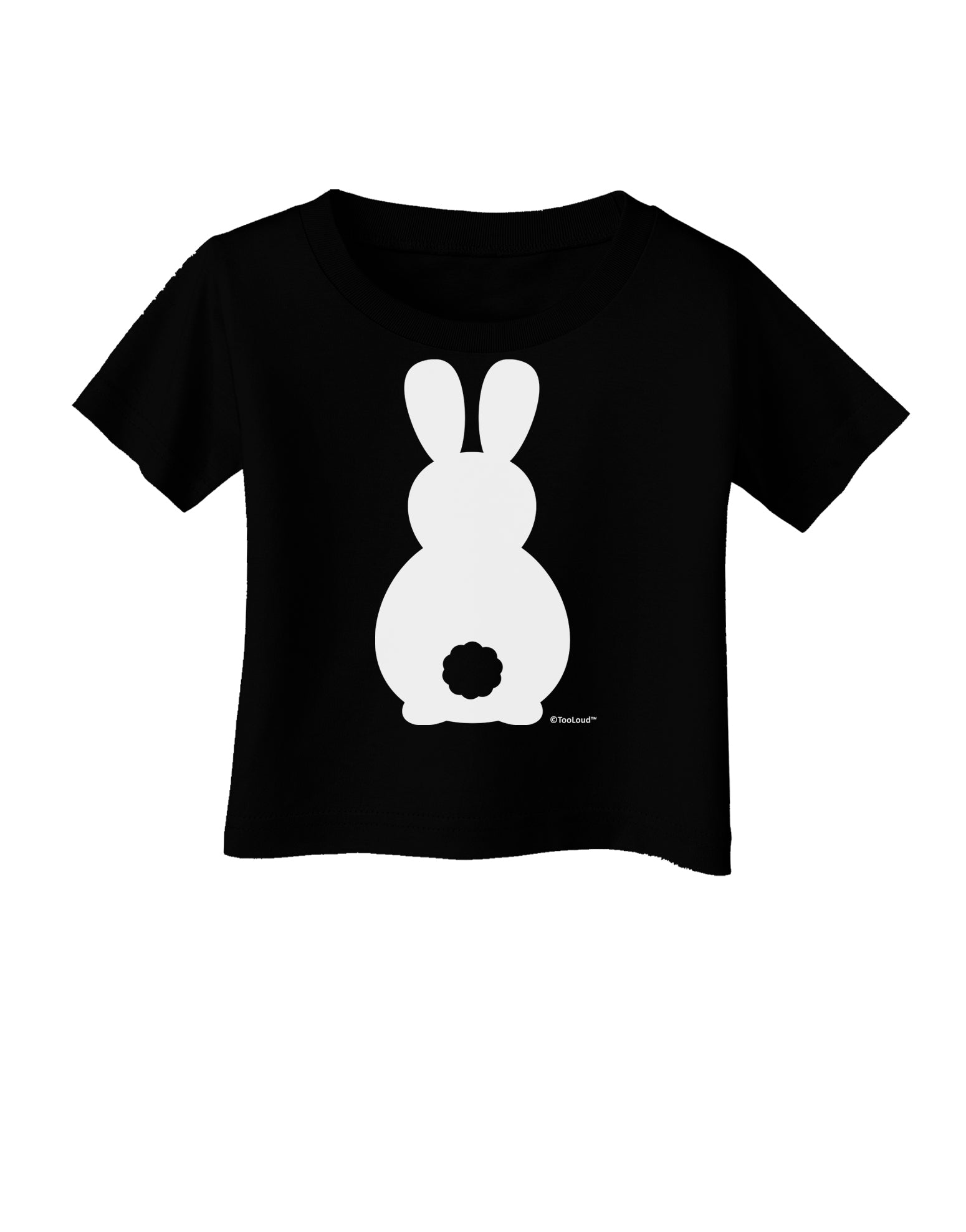 Cute Bunny Silhouette with Tail Infant T-Shirt Dark by TooLoud-Infant T-Shirt-TooLoud-Black-06-Months-Davson Sales