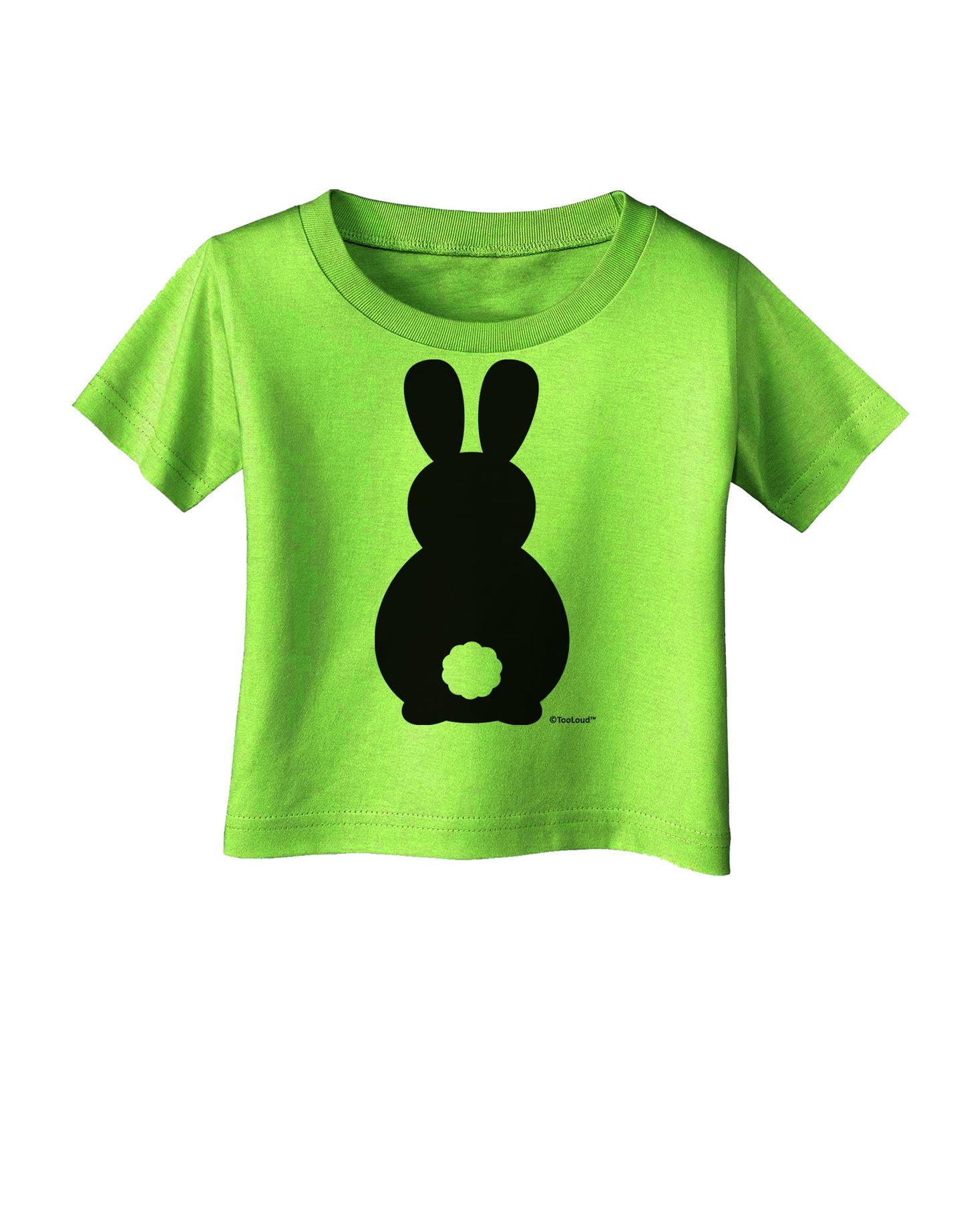 Cute Bunny Silhouette with Tail Infant T-Shirt by TooLoud-Infant T-Shirt-TooLoud-Lime-Green-06-Months-Davson Sales