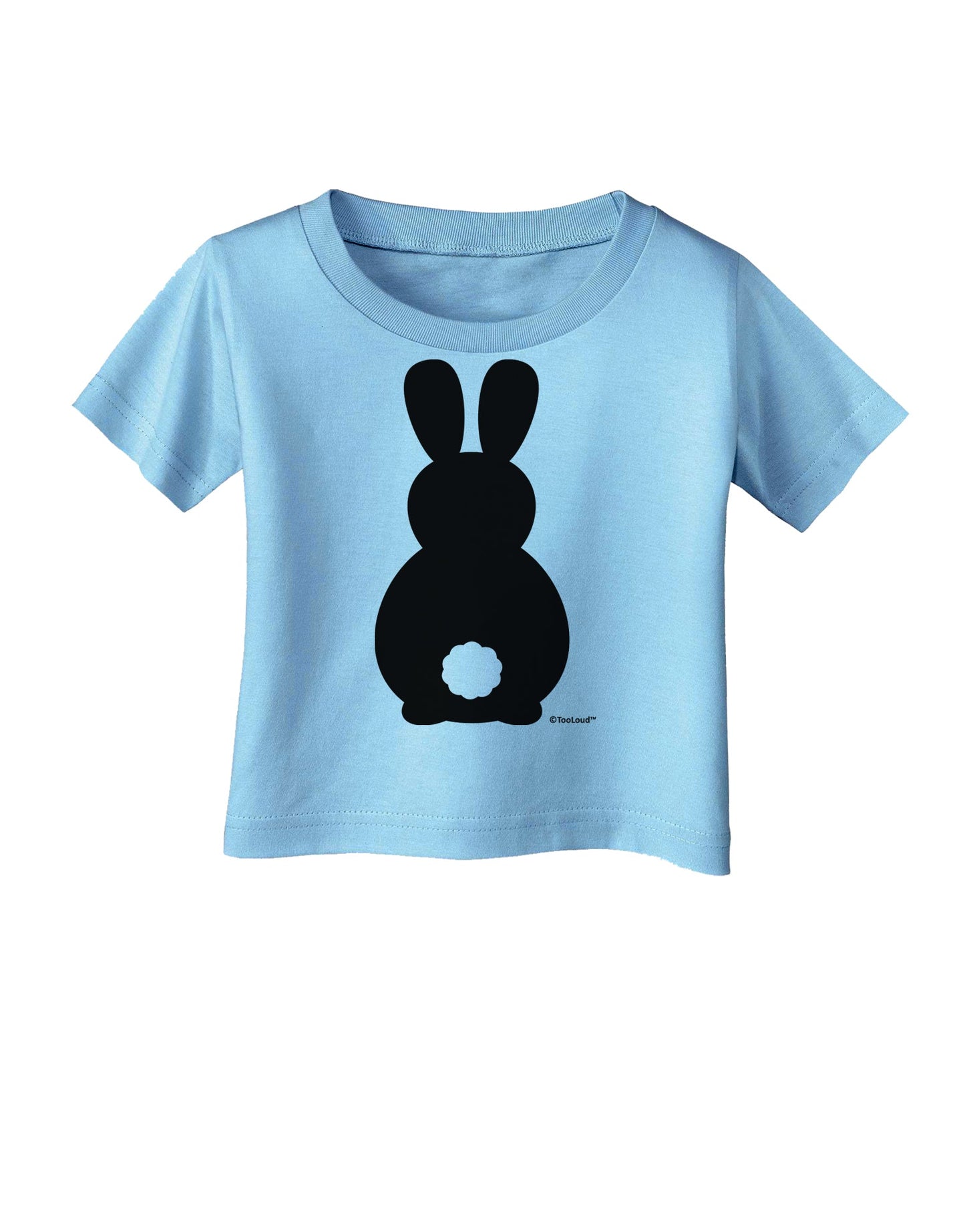 Cute Bunny Silhouette with Tail Infant T-Shirt by TooLoud-Infant T-Shirt-TooLoud-Aquatic-Blue-06-Months-Davson Sales