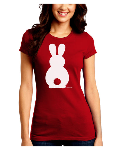 Cute Bunny Silhouette with Tail Juniors Crew Dark T-Shirt by TooLoud-T-Shirts Juniors Tops-TooLoud-Red-Juniors Fitted Small-Davson Sales