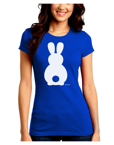 Cute Bunny Silhouette with Tail Juniors Crew Dark T-Shirt by TooLoud-T-Shirts Juniors Tops-TooLoud-Royal-Blue-Juniors Fitted Small-Davson Sales