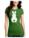 Cute Bunny Silhouette with Tail Juniors Crew Dark T-Shirt by TooLoud-T-Shirts Juniors Tops-TooLoud-Kiwi-Green-Juniors Fitted X-Small-Davson Sales