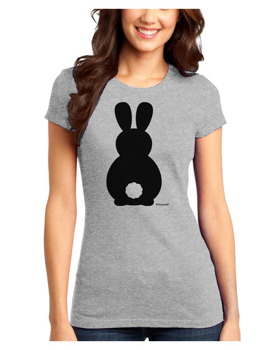 Cute Bunny Silhouette with Tail Juniors T-Shirt by TooLoud-Womens Juniors T-Shirt-TooLoud-Ash-Gray-Juniors Fitted X-Small-Davson Sales