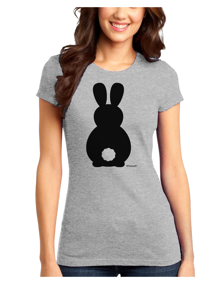 Cute Bunny Silhouette with Tail Juniors T-Shirt by TooLoud-Womens Juniors T-Shirt-TooLoud-White-Juniors Fitted X-Small-Davson Sales