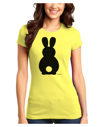 Cute Bunny Silhouette with Tail Juniors T-Shirt by TooLoud-Womens Juniors T-Shirt-TooLoud-Yellow-Juniors Fitted X-Small-Davson Sales