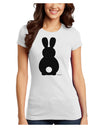 Cute Bunny Silhouette with Tail Juniors T-Shirt by TooLoud-Womens Juniors T-Shirt-TooLoud-White-Juniors Fitted X-Small-Davson Sales