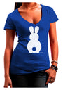 Cute Bunny Silhouette with Tail Juniors V-Neck Dark T-Shirt by TooLoud-Womens V-Neck T-Shirts-TooLoud-Royal-Blue-Juniors Fitted Small-Davson Sales