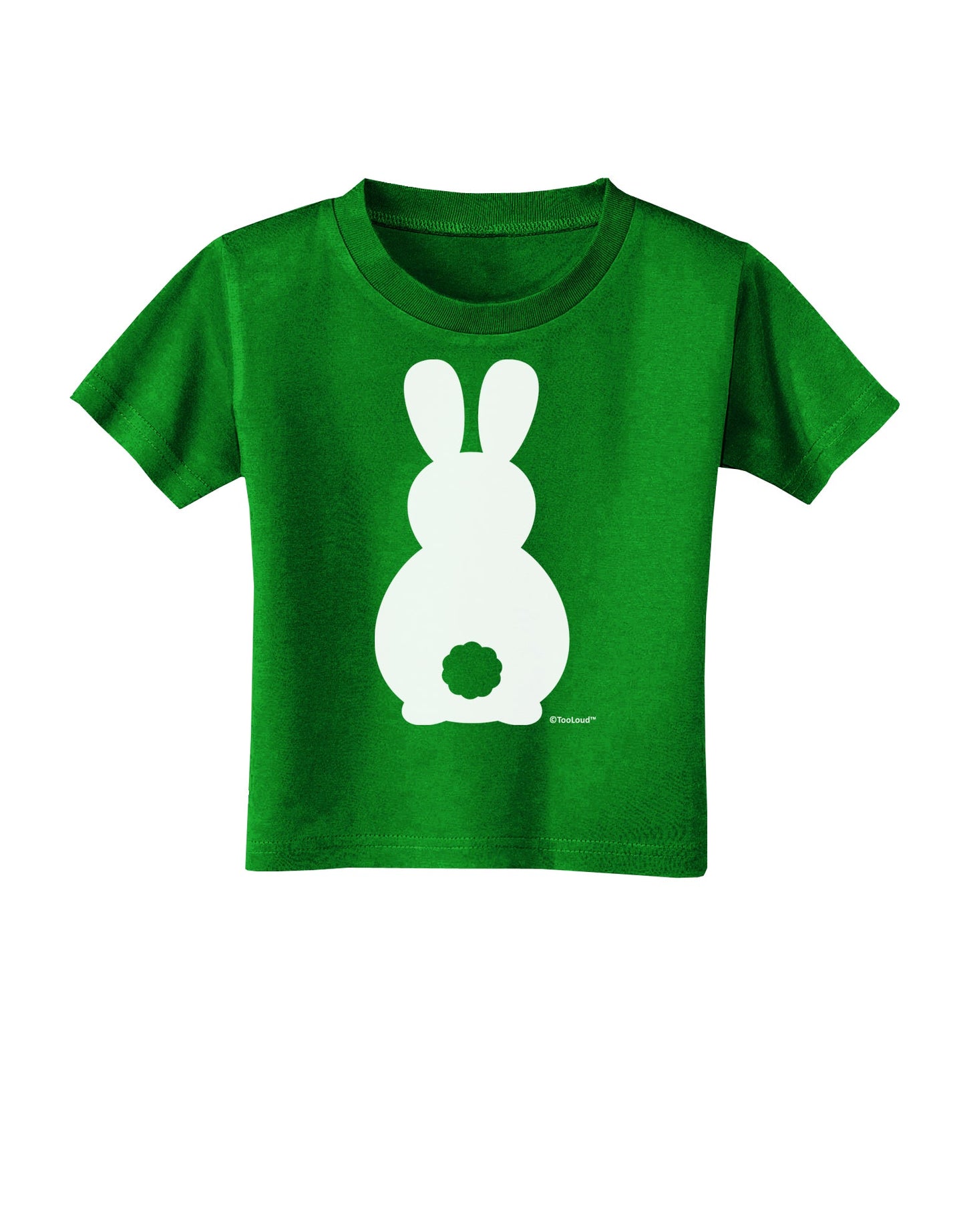 Cute Bunny Silhouette with Tail Toddler T-Shirt Dark by TooLoud-Toddler T-Shirt-TooLoud-Clover-Green-2T-Davson Sales