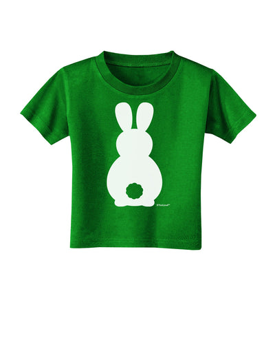 Cute Bunny Silhouette with Tail Toddler T-Shirt Dark by TooLoud-Toddler T-Shirt-TooLoud-Clover-Green-2T-Davson Sales