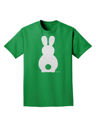 Cute Bunny Silhouette with Tail - White Glitter Adult Dark T-Shirt by TooLoud-Mens T-Shirt-TooLoud-Kelly-Green-Small-Davson Sales