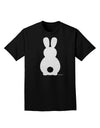 Cute Bunny Silhouette with Tail - White Glitter Adult Dark T-Shirt by TooLoud-Mens T-Shirt-TooLoud-Black-Small-Davson Sales