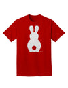 Cute Bunny Silhouette with Tail - White Glitter Adult Dark T-Shirt by TooLoud-Mens T-Shirt-TooLoud-Red-Small-Davson Sales