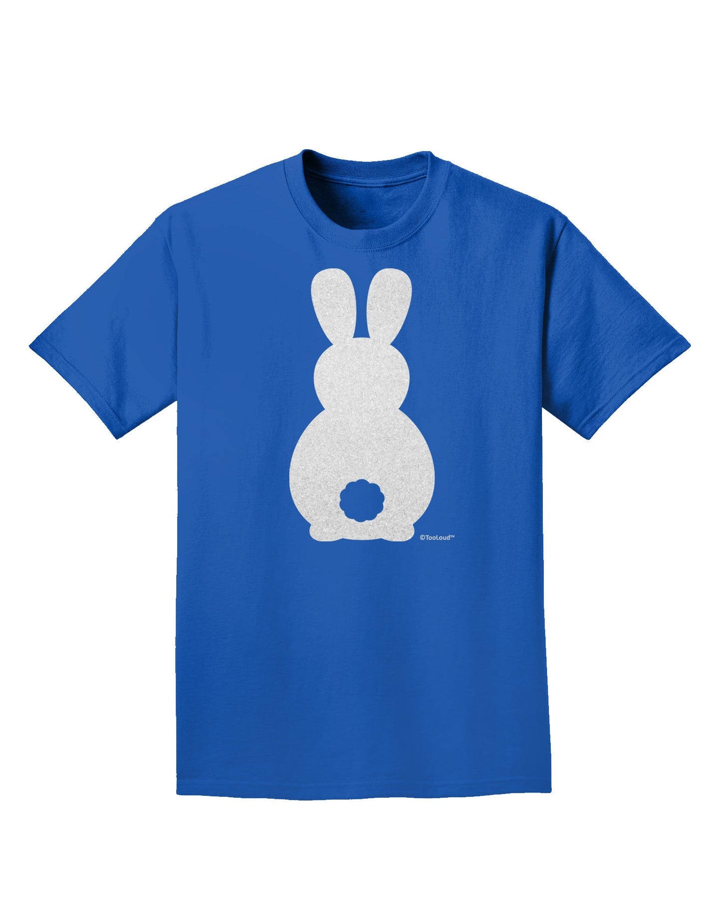 Cute Bunny Silhouette with Tail - White Glitter Adult Dark T-Shirt by TooLoud-Mens T-Shirt-TooLoud-Royal-Blue-Small-Davson Sales