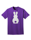 Cute Bunny Silhouette with Tail - White Glitter Adult Dark T-Shirt by TooLoud-Mens T-Shirt-TooLoud-Purple-Small-Davson Sales