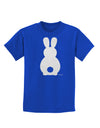 Cute Bunny Silhouette with Tail - White Glitter Childrens Dark T-Shirt by TooLoud-Childrens T-Shirt-TooLoud-Royal-Blue-X-Small-Davson Sales