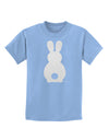 Cute Bunny Silhouette with Tail - White Glitter Childrens T-Shirt by TooLoud-Childrens T-Shirt-TooLoud-Light-Blue-X-Small-Davson Sales