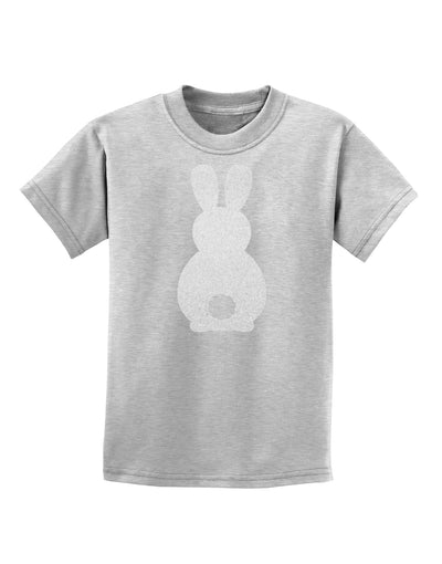 Cute Bunny Silhouette with Tail - White Glitter Childrens T-Shirt by TooLoud-Childrens T-Shirt-TooLoud-AshGray-X-Small-Davson Sales