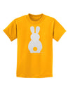 Cute Bunny Silhouette with Tail - White Glitter Childrens T-Shirt by TooLoud-Childrens T-Shirt-TooLoud-Gold-X-Small-Davson Sales