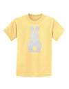 Cute Bunny Silhouette with Tail - White Glitter Childrens T-Shirt by TooLoud-Childrens T-Shirt-TooLoud-Daffodil-Yellow-X-Small-Davson Sales