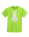 Cute Bunny Silhouette with Tail - White Glitter Childrens T-Shirt by TooLoud-Childrens T-Shirt-TooLoud-Lime-Green-X-Small-Davson Sales