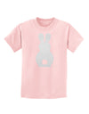 Cute Bunny Silhouette with Tail - White Glitter Childrens T-Shirt by TooLoud-Childrens T-Shirt-TooLoud-PalePink-X-Small-Davson Sales