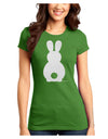 Cute Bunny Silhouette with Tail - White Glitter Juniors T-Shirt by TooLoud-Womens Juniors T-Shirt-TooLoud-Kiwi-Green-Juniors Fitted X-Small-Davson Sales