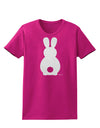 Cute Bunny Silhouette with Tail - White Glitter Womens Dark T-Shirt by TooLoud-Womens T-Shirt-TooLoud-Hot-Pink-Small-Davson Sales