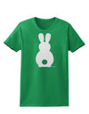 Cute Bunny Silhouette with Tail - White Glitter Womens Dark T-Shirt by TooLoud-Womens T-Shirt-TooLoud-Kelly-Green-X-Small-Davson Sales